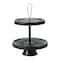 Hello Honey® 14" Black Elegant Modern 2-Tiered Tray